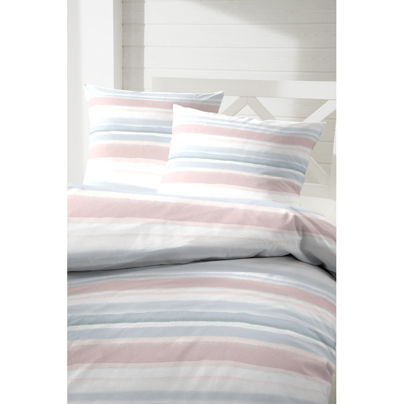 Blurred Lines Renforce bedding, 155 x 220cm - 1 Pillowcase (80 x 80 cm), Pink
