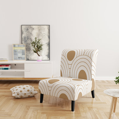 Circular Retro Design - Mid-Century Upholstered Slipper Chair