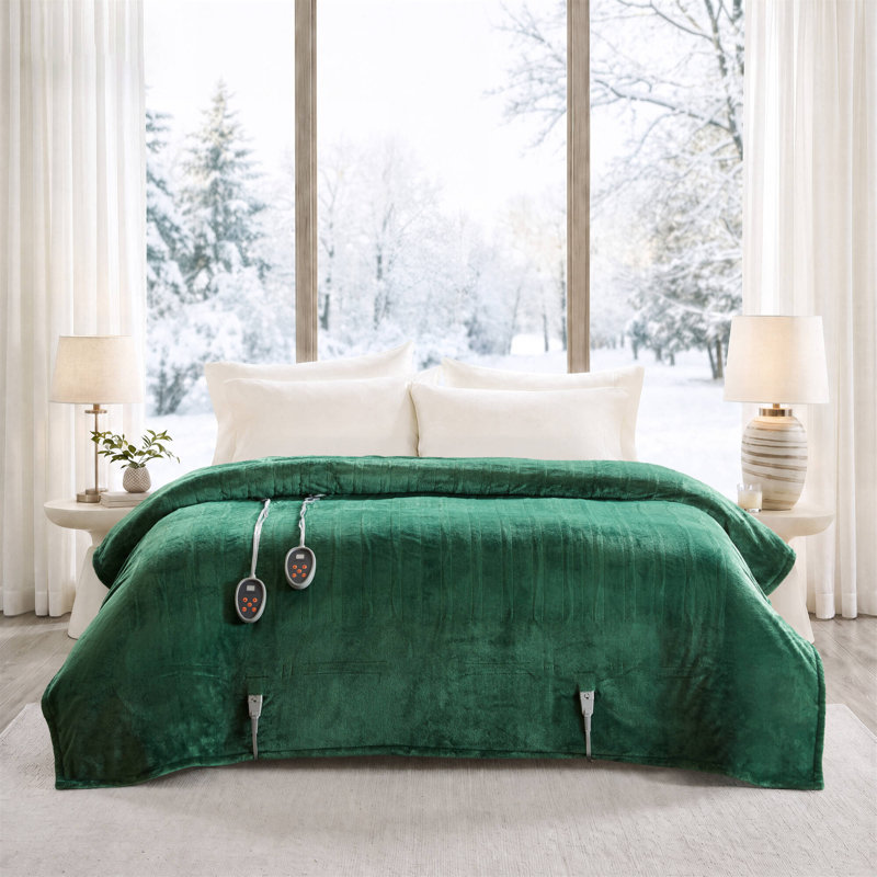 Couverture chauffante électrique ultra-douce Beautyrest, Très grand, Bleu sarcelle