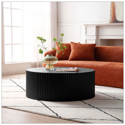 Table basse ronde Modern - Design en relief accrocheur - Noir