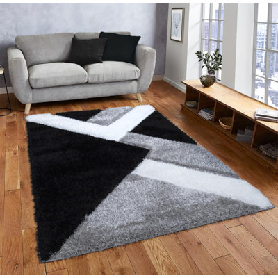 Woodbranch Geometric Shag Area Rug