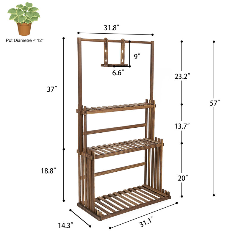 Eliza-May Wood Weather Resistant Plant Stand