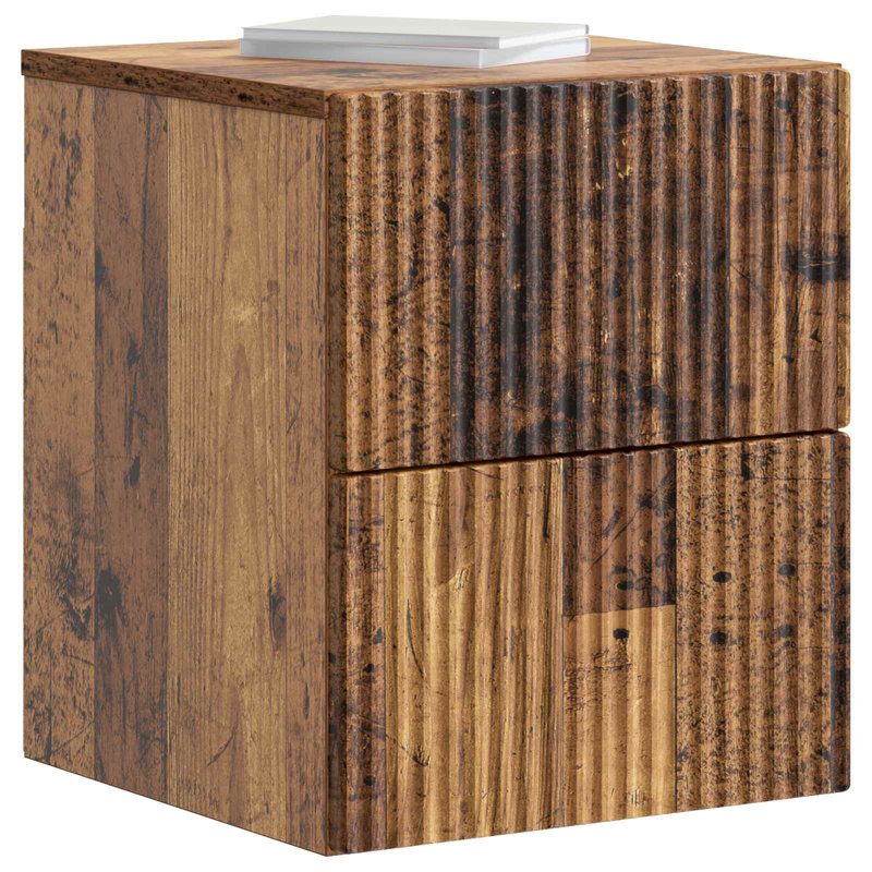 33cm W Manufactured Wood Bedside Table, Old Wood