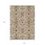Tapis extérieur lavable floral brun et rouge ivoire 10 pi x 14 pi