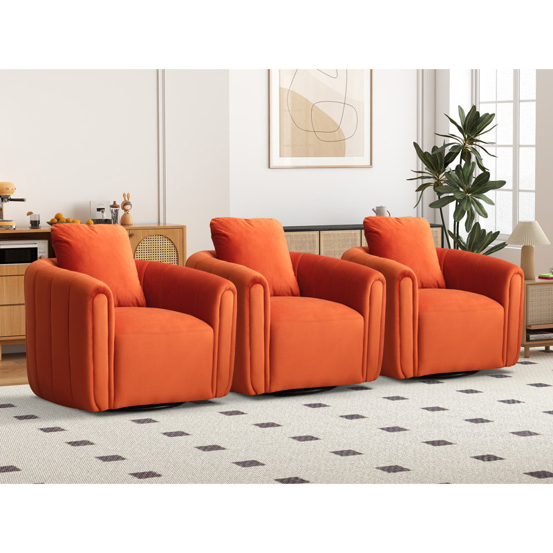 Fauteuil d'appoint rembourré 30,5 po, Orange, 3