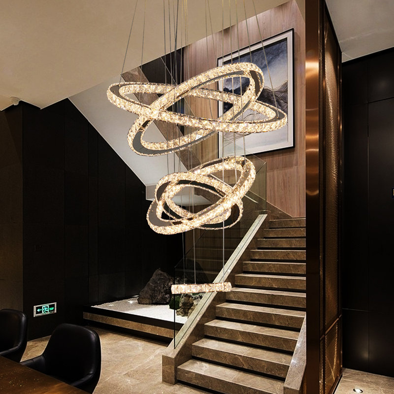 Gyimah Luxury Large 5 Ring Round Crystal Led Lustre Light