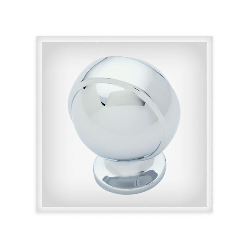 (5 Pack) 1-1/4 inch Global Retro Knob Polished Chrome