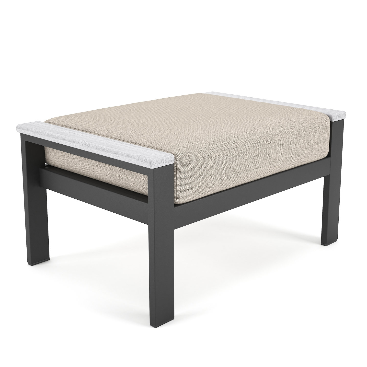 Townsend Sunbrella® Patio Ottoman, Cast Silver Sunbrella®, Yes, White