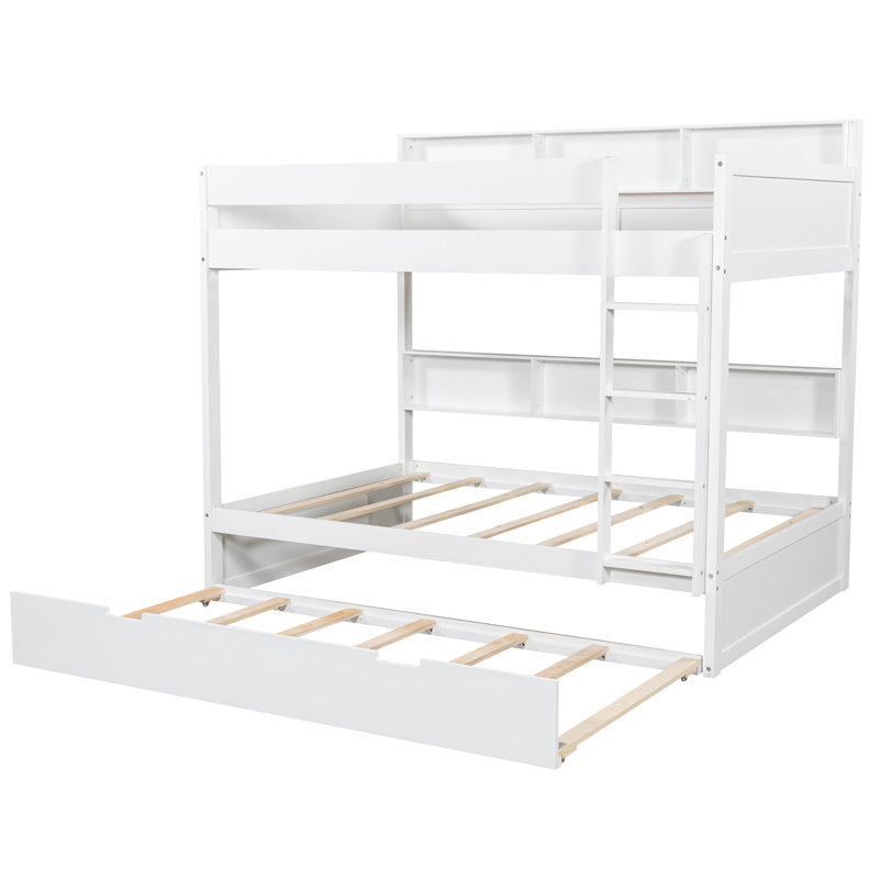 Lit simple superposé au-dessus d'un lit simple avec lit gigogne, blanc, Blanc