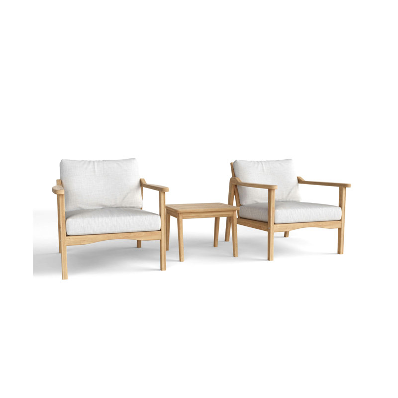 Outdoor - Piece Teak Conversation Set, Cast Silver