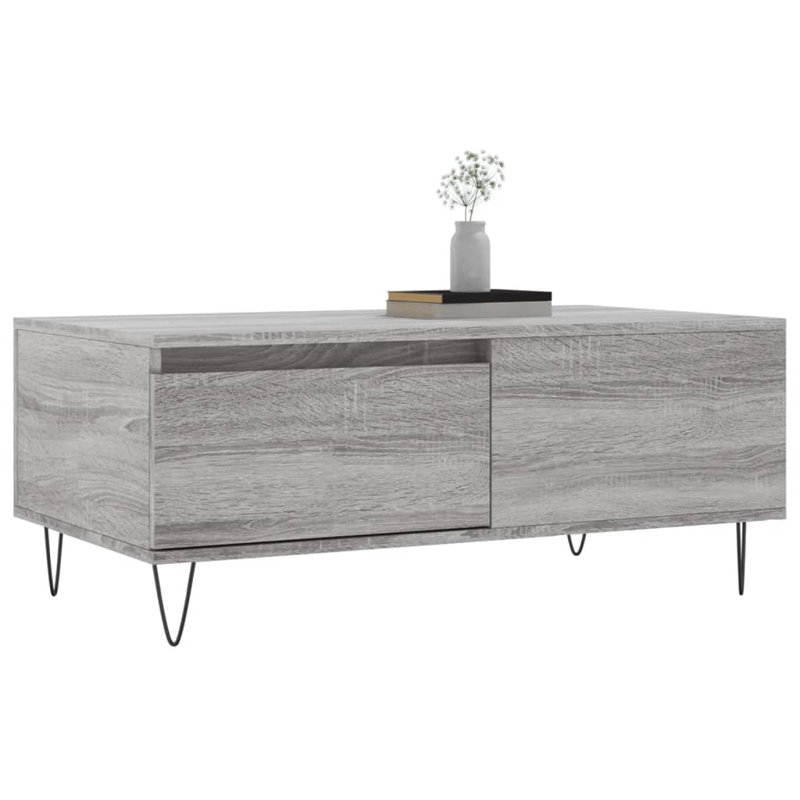 Allenstown Four Leg Coffee Table with Storage, Grey Sonoma