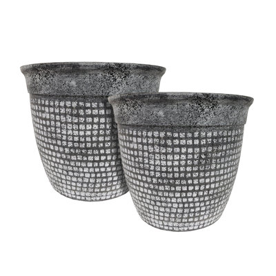 Acerra Mosaic Composite Hand Painted Pot Planter