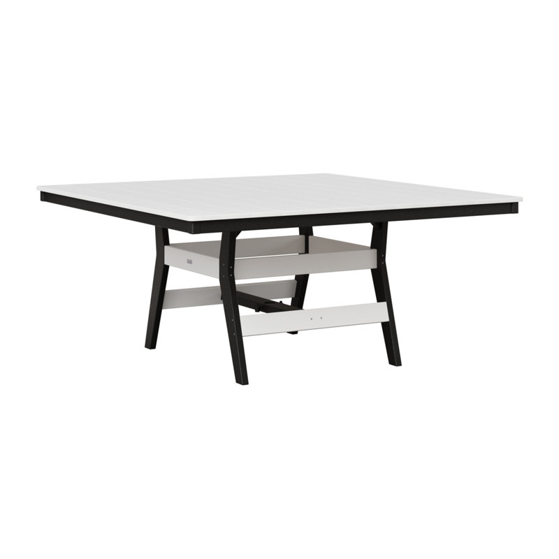 Table de salle à manger carrée 66 "Berlin Gardens Harbor, Black, Blanc