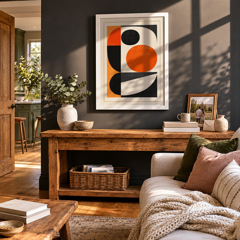 Harmony Geometric - Framed Print, A3 - 42.0 x 29.7 cm, White