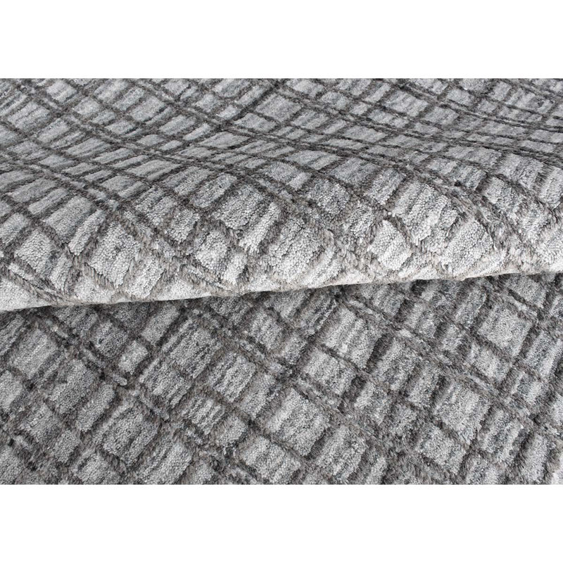 Tapis gris / noir Plaid, Rectangle de 10 pi x 14 pi