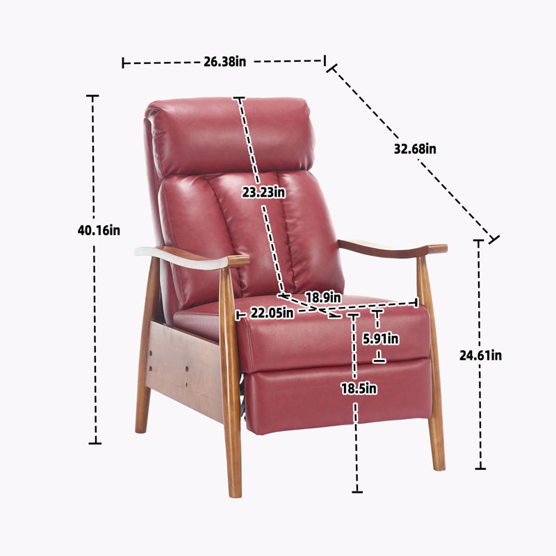 Fauteuil inclinable manuel, Rouge vin
