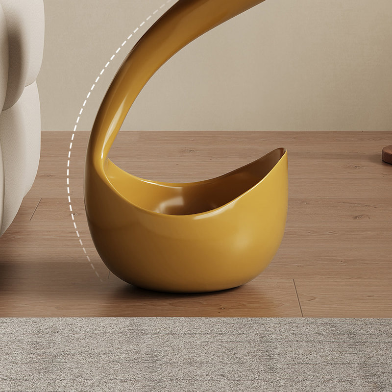 Table d'appoint de rangement multifonctionnelle jaune