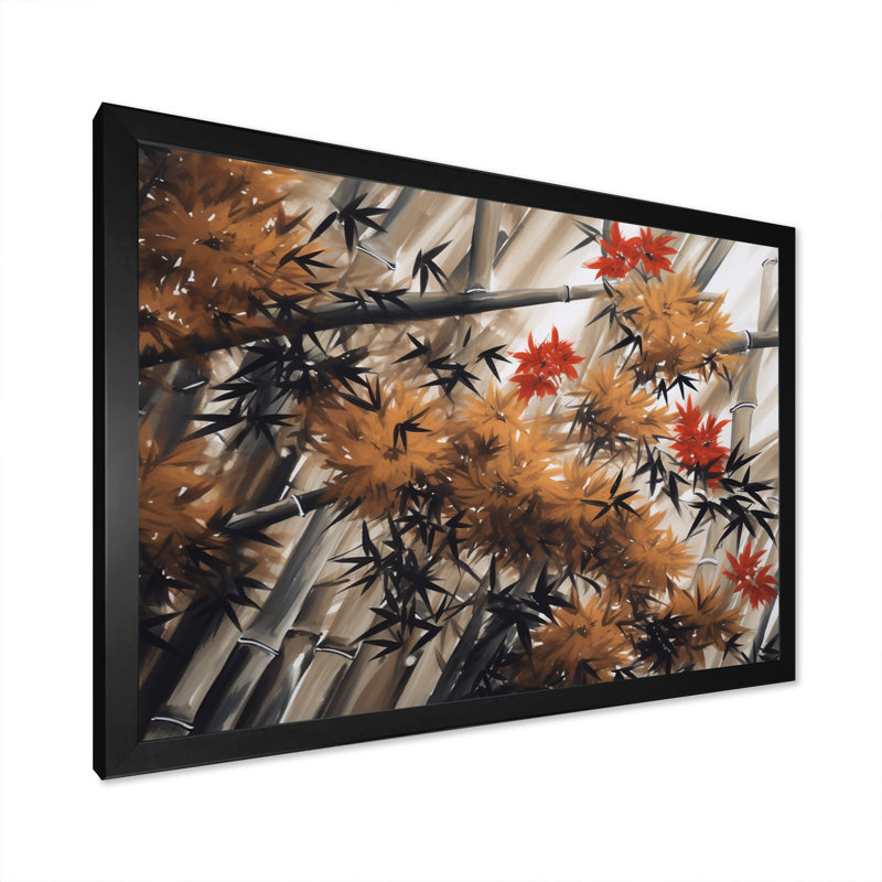 «Dense Bamboo Forest II», reproduction d'art sur toile, Cadre photo noir, H 12 po x l 20 po x P 1 po