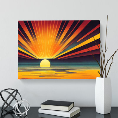 Art Deco Sunrise Abstract - Wrapped Canvas