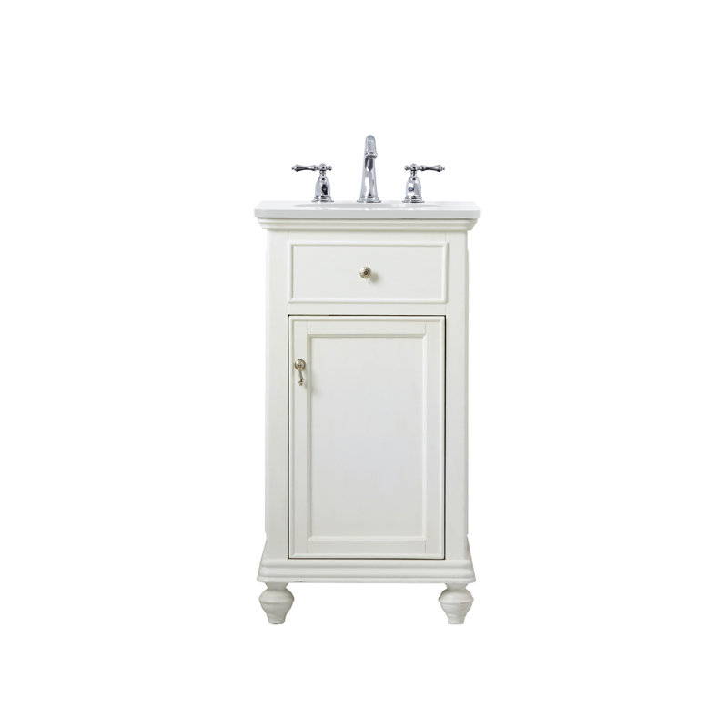 Otto 19'' Single Bathroom Vanity with Top, Antique White, Ivory White