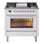 Cuisinière à double combustible 36 ILVE Professional Plus II, 6 brûleurs scellés, plaque chauffante (blanc)