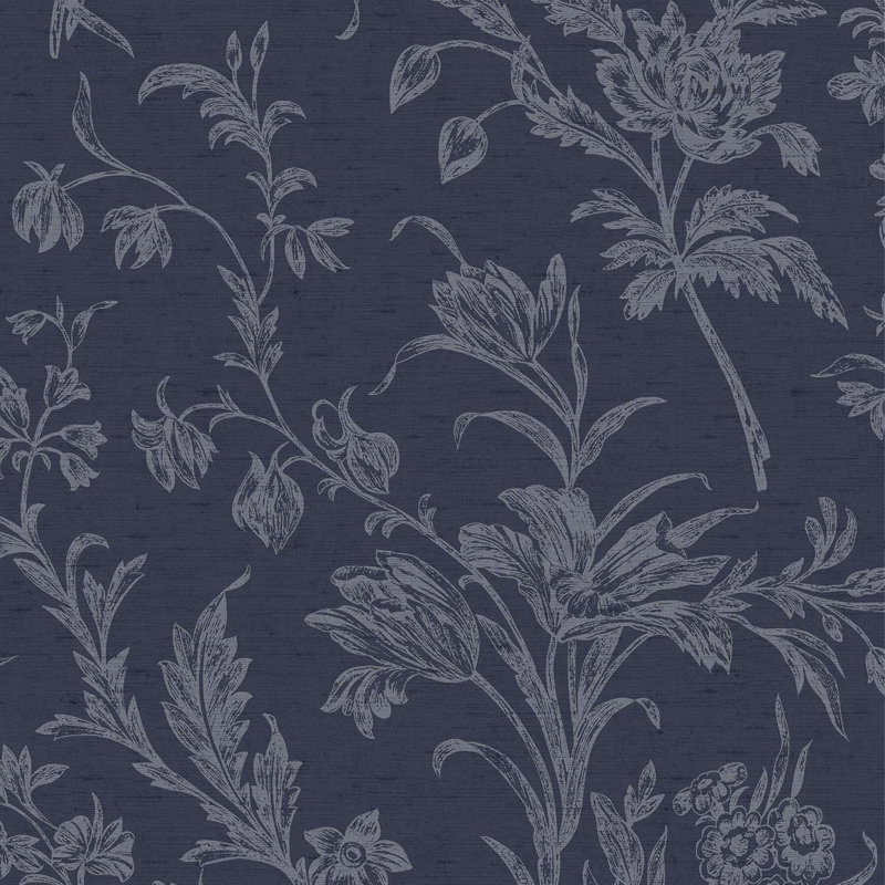 Laura Ashley, papier peint Lloyd Midnight Seaspray, Gris