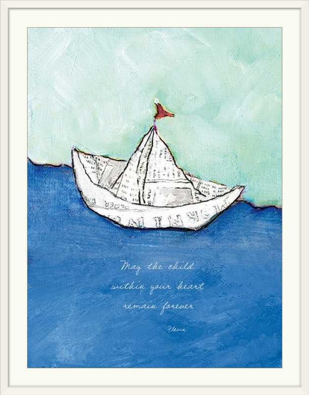 « voilier inspirationing » par flavia mauvaises mauvaises impressions, H 32 po x l 26 po x P 1 po, Cadre blanc