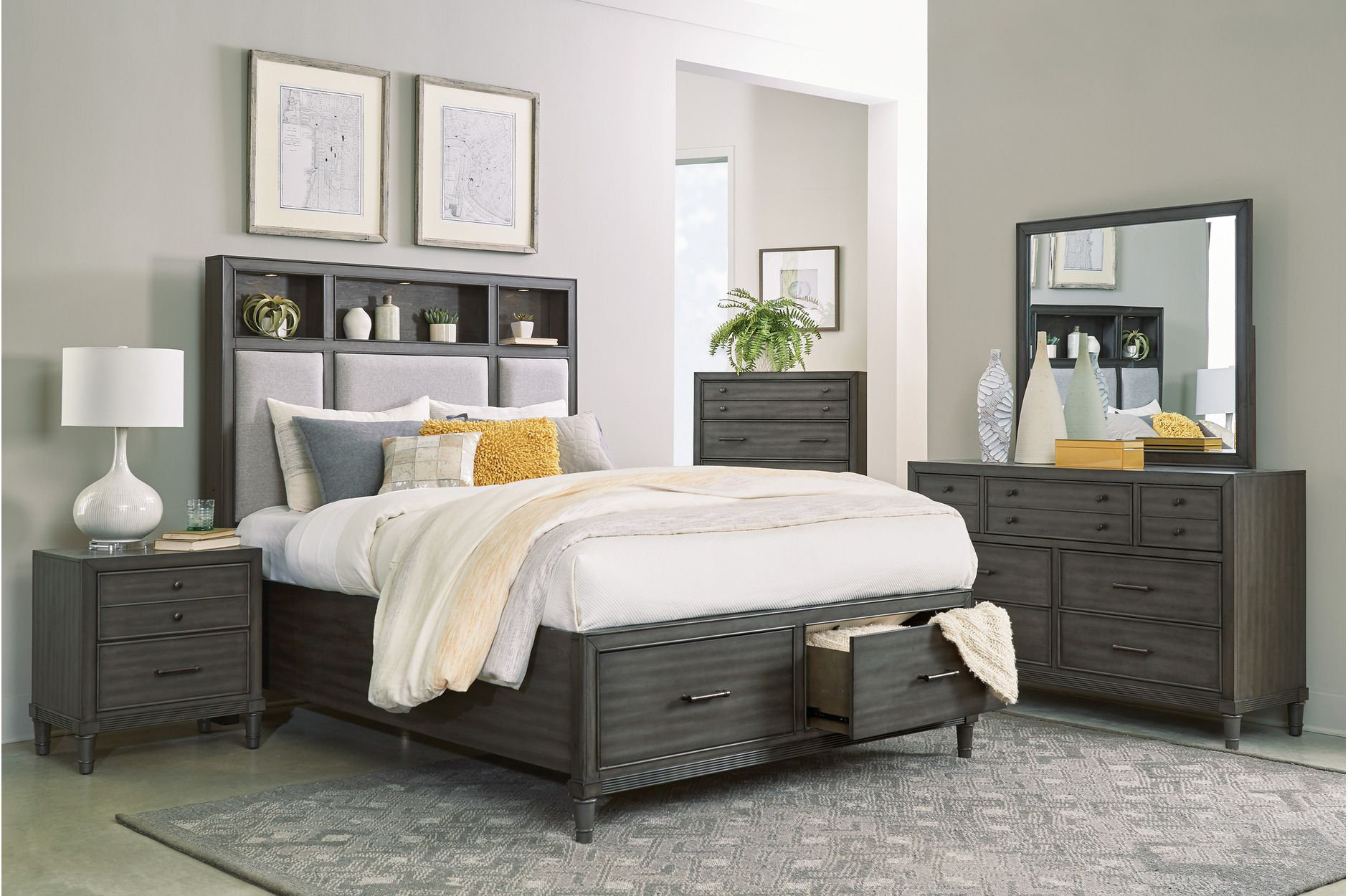 Wildon Home® Guttery Perle Gray Bedroom Set 3&2 | Wayfair