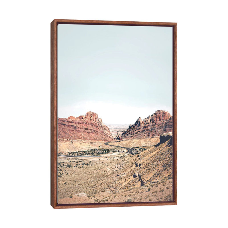 Photographie « arizona road », H 26 po x l 18 po x P 1,5 po, Toile avec cadre en bois classique