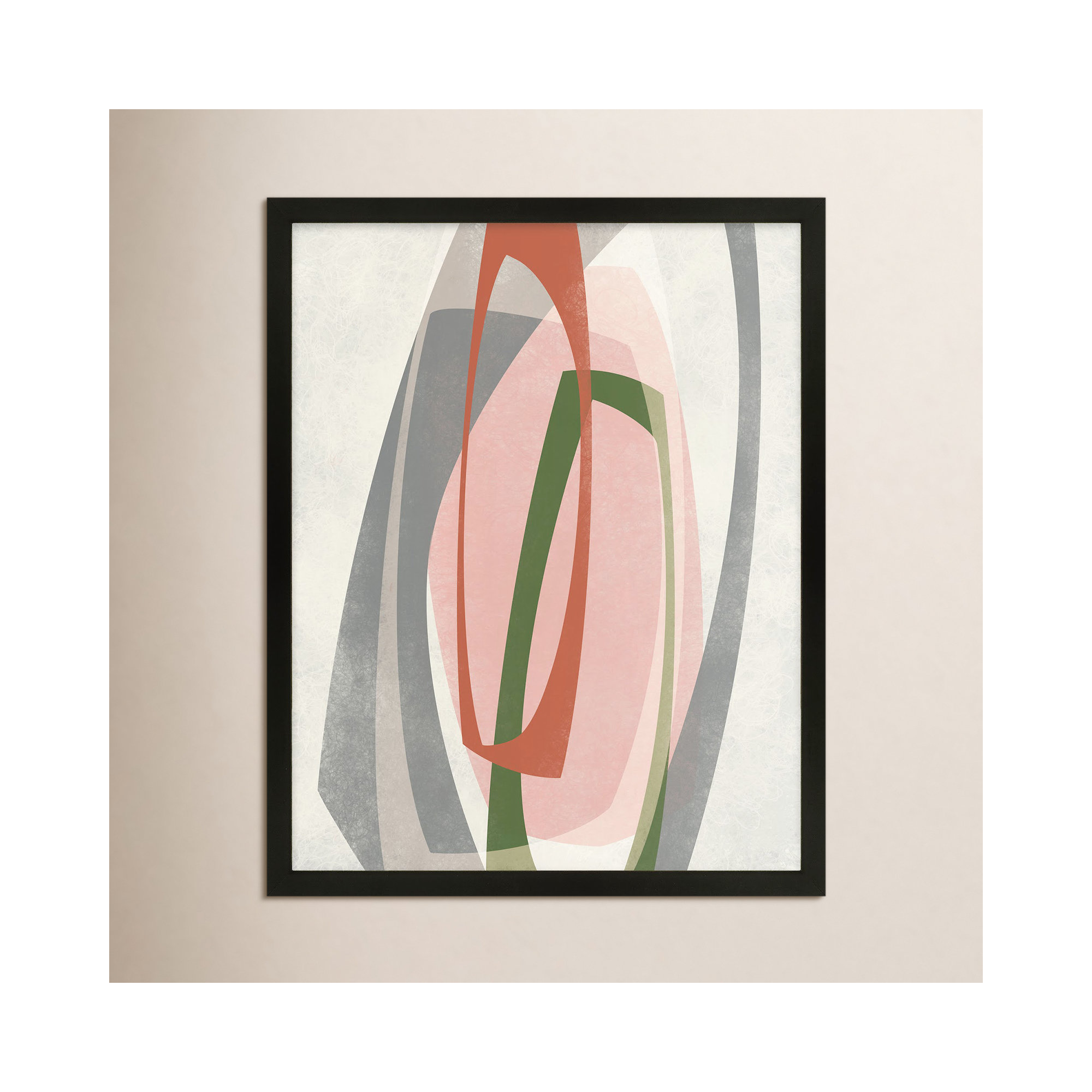 Orbit 6 by Jacques Pilon, 20" H x 16" W, Black Framed