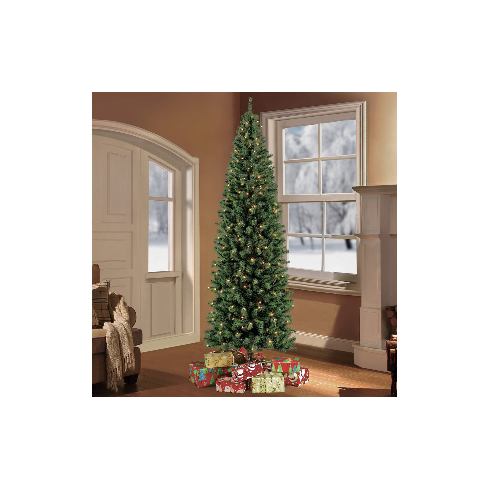 90' Lighted Artificial Fir Christmas Tree