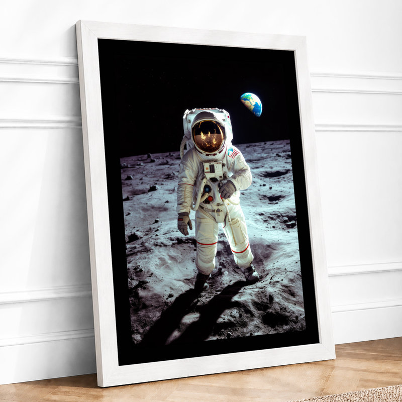 Astronaut On The Moon Modern - Print, A3 - 42.0 x 29.7 cm, White