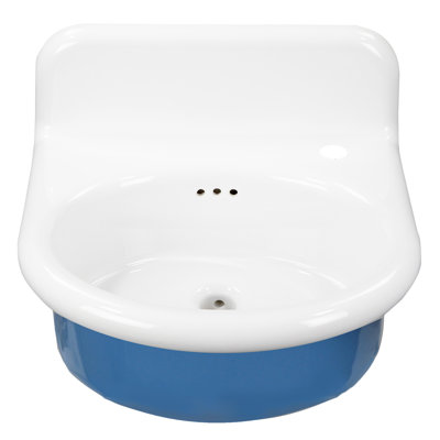 Lavabo de salle de bain mural rond en argile réfractaire 20 pouces Nantucket Sinks