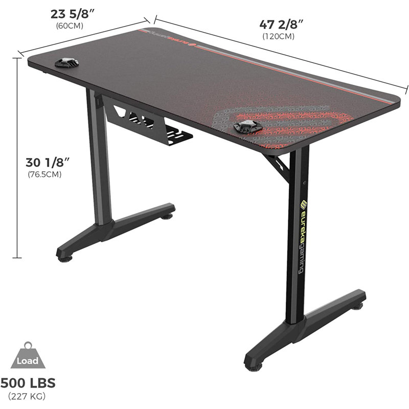 Metal Base Computer Desk with Power Outlet