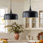 1-Black gold round dimmable iron pendant light