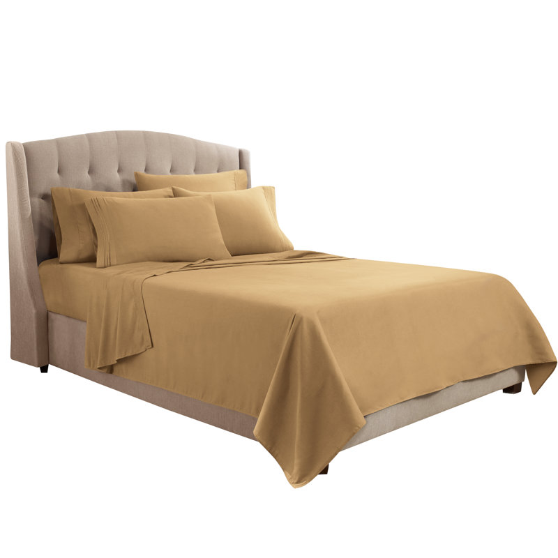 Microfiber Sheet Set, Mocha, King Sheet Set + 1 Fitted Sheet + 4 Pillowcases