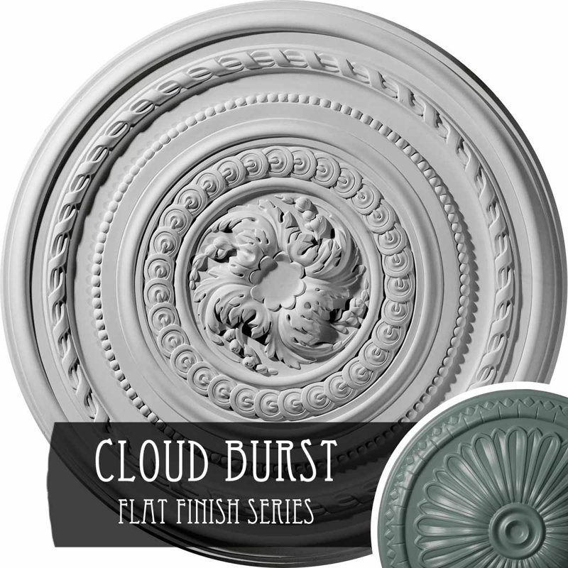 26 médaillon de plafond perle de 26 1/4 po x P 1 1/2 po (convient aux auvents jusqu'à 1 7/8 po), Tourbillon de nuages