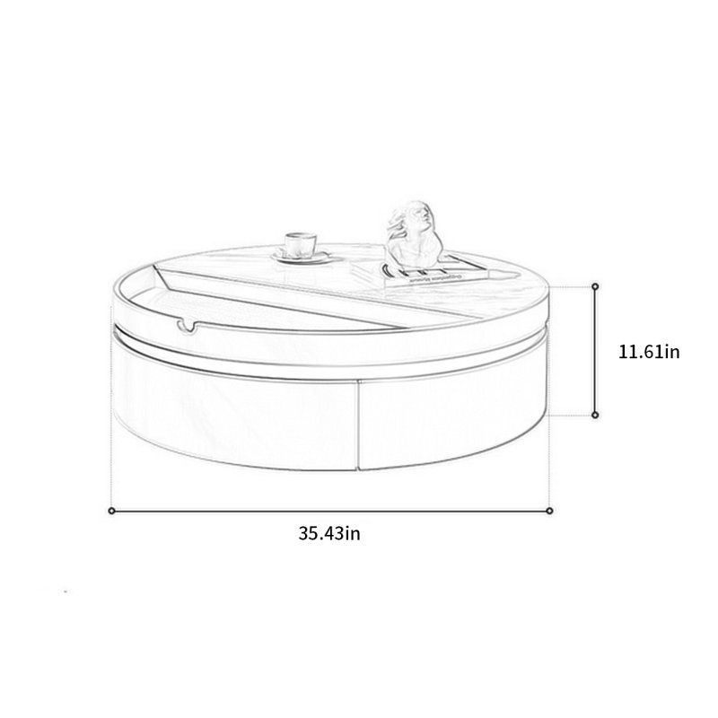 Light luxury creative rotating smiley tea table