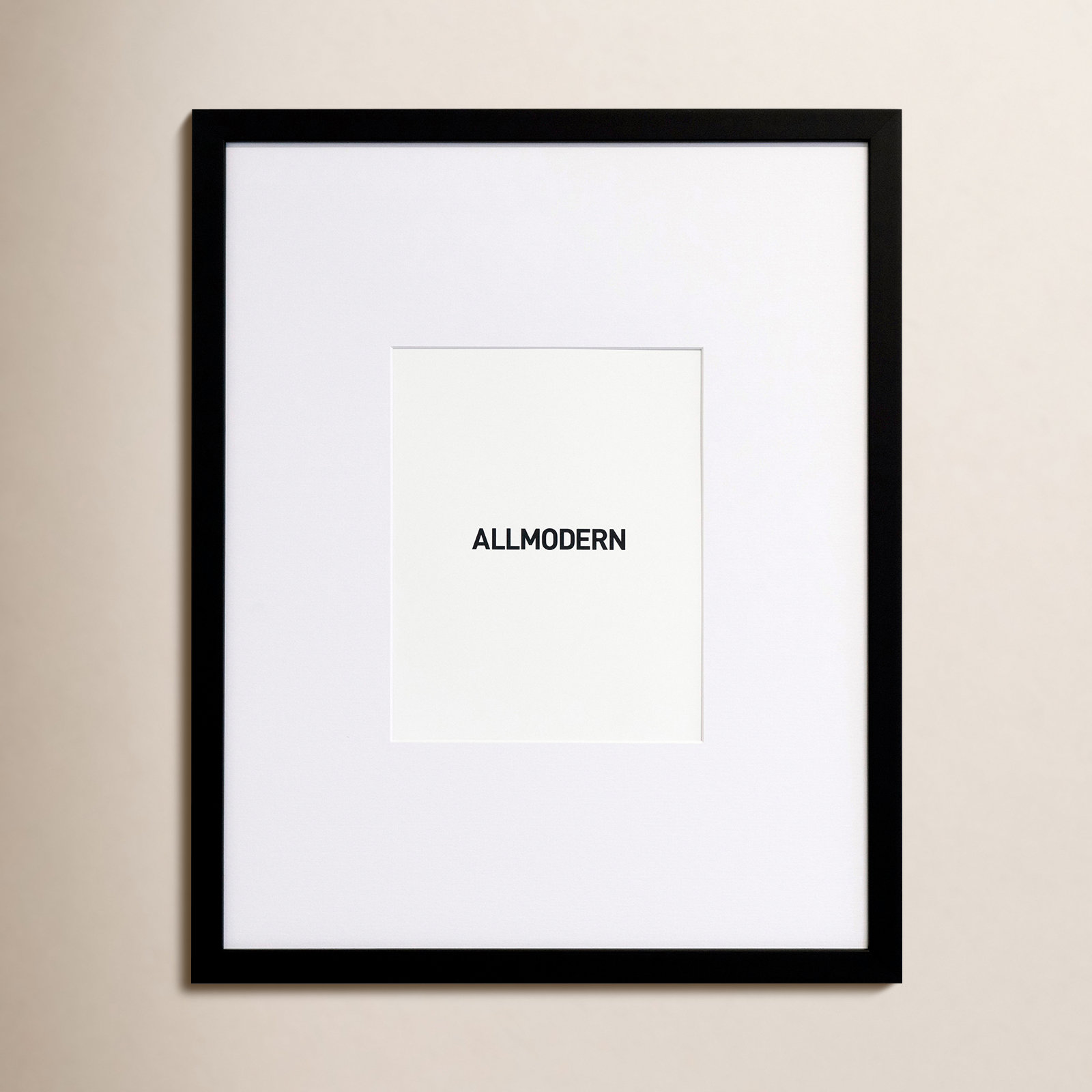 Capullo Wood Matte Picture Frame with Mat, 8" x 10", Black, 16" x 20"