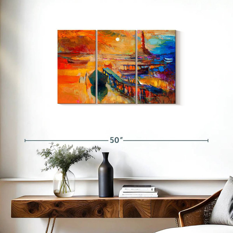 Aletra Lighthouse Sunset, 20" H x 33" W