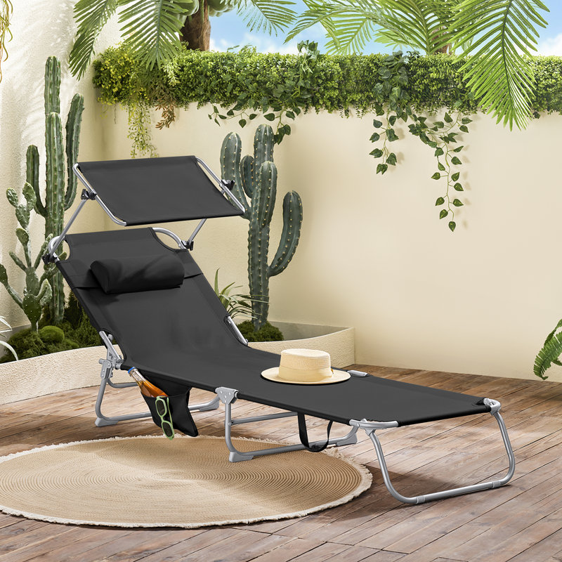Horence 198cm Long Reclining Single Chaise, Black
