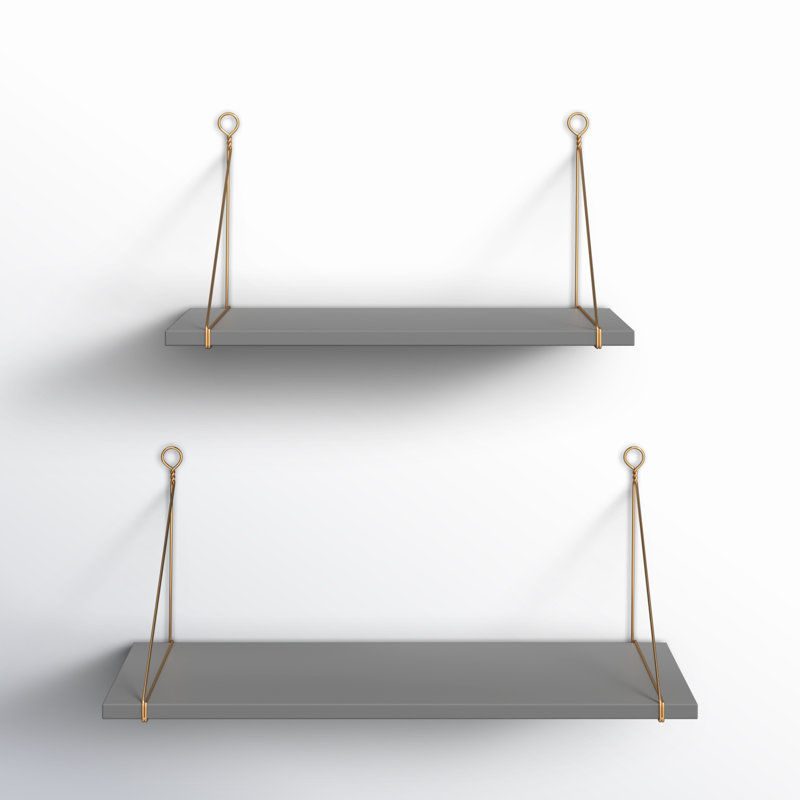 Doddington 2 Piece Bracket Shelf, Gray
