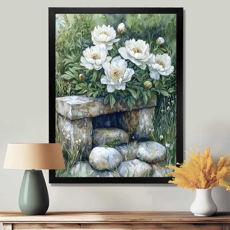 Kennelly - Floral Wall Art Prints, H 20 po x l 12 po, Reproduction encadrée sans passe-partout, Noir, noir, noir, noir