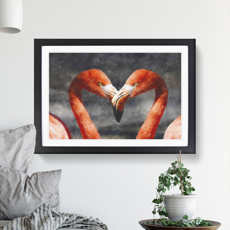 Pink Flamingo Vol.3 - Framed Print, 36cm H x 48cm W x 2cm D, Black Framed