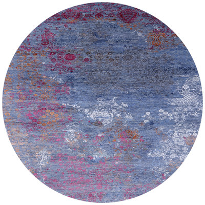 Tapis bleu / rose à motif abstrait Box Stockholm