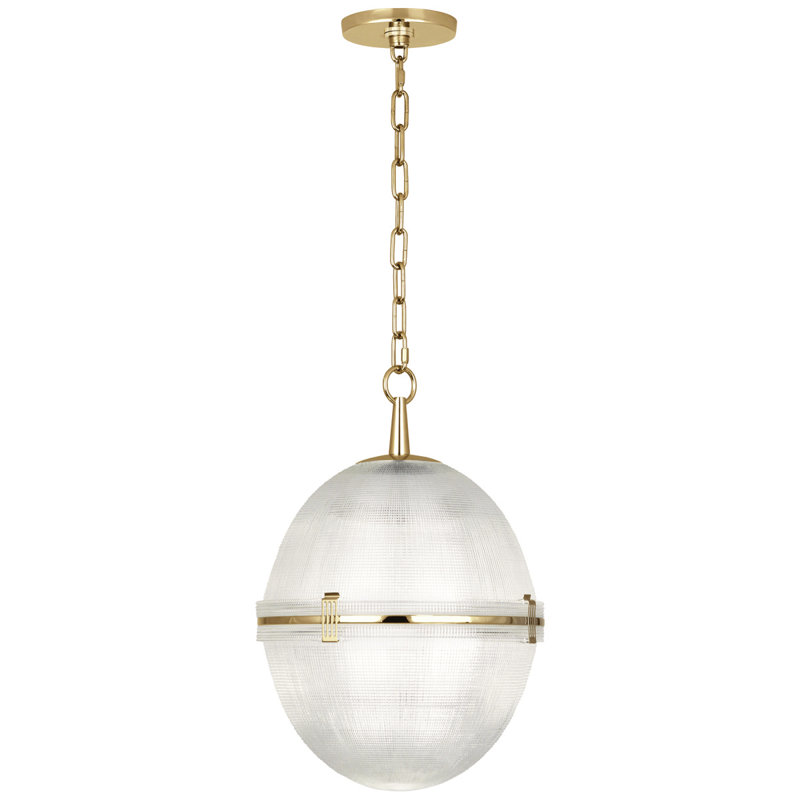 Dawn Brighton 19" Modern Brass & Glass Globe Pendant