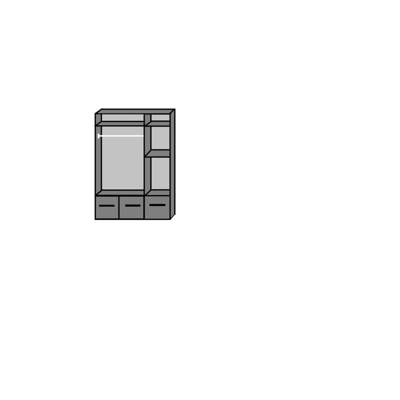 Ahmaria 3 Door Manufactured Wood Wardrobe