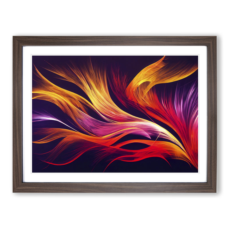 Tremendous Modern Abstract Art - Single Picture Frame Print, 34cm H x 46cm W x 2cm D, Walnut