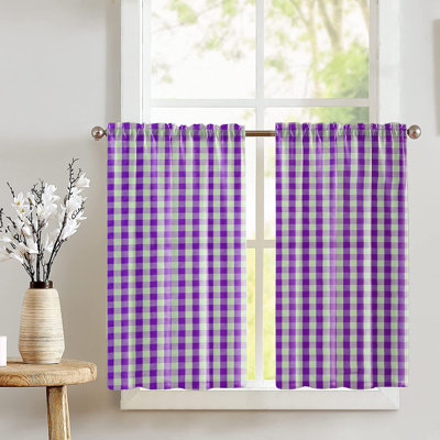 Gingham Checkered Print Cafe Tier Curtains
