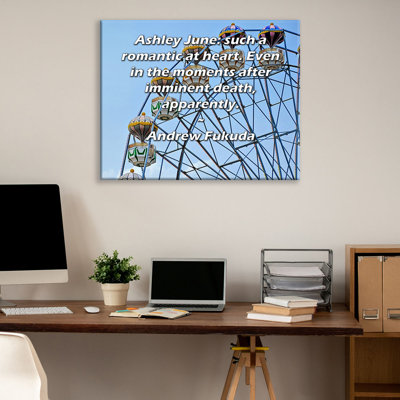 ArtsyQuotes Gallery Wrapped Canvas By Andrew Fukuda: "Ashley June: such a romantic at heart. Even in the moments after imminent death, apparently."